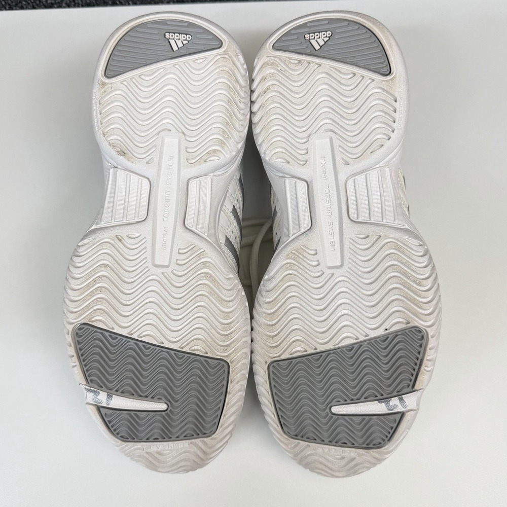Adidas Women's Tennis Shoes G02370 White Silver Size 6 Adiprene Non-Marking - Picture 6 of 9